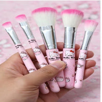 Hello Kitty 7pcs Makeup Brush Set – Soft Cosmetic Brushes Kit for Face & Eyes
