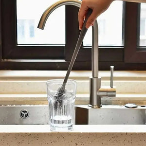 Pack of 2 Small Glass Cleaning Brush – Long Handle Bottle & Cup Washer