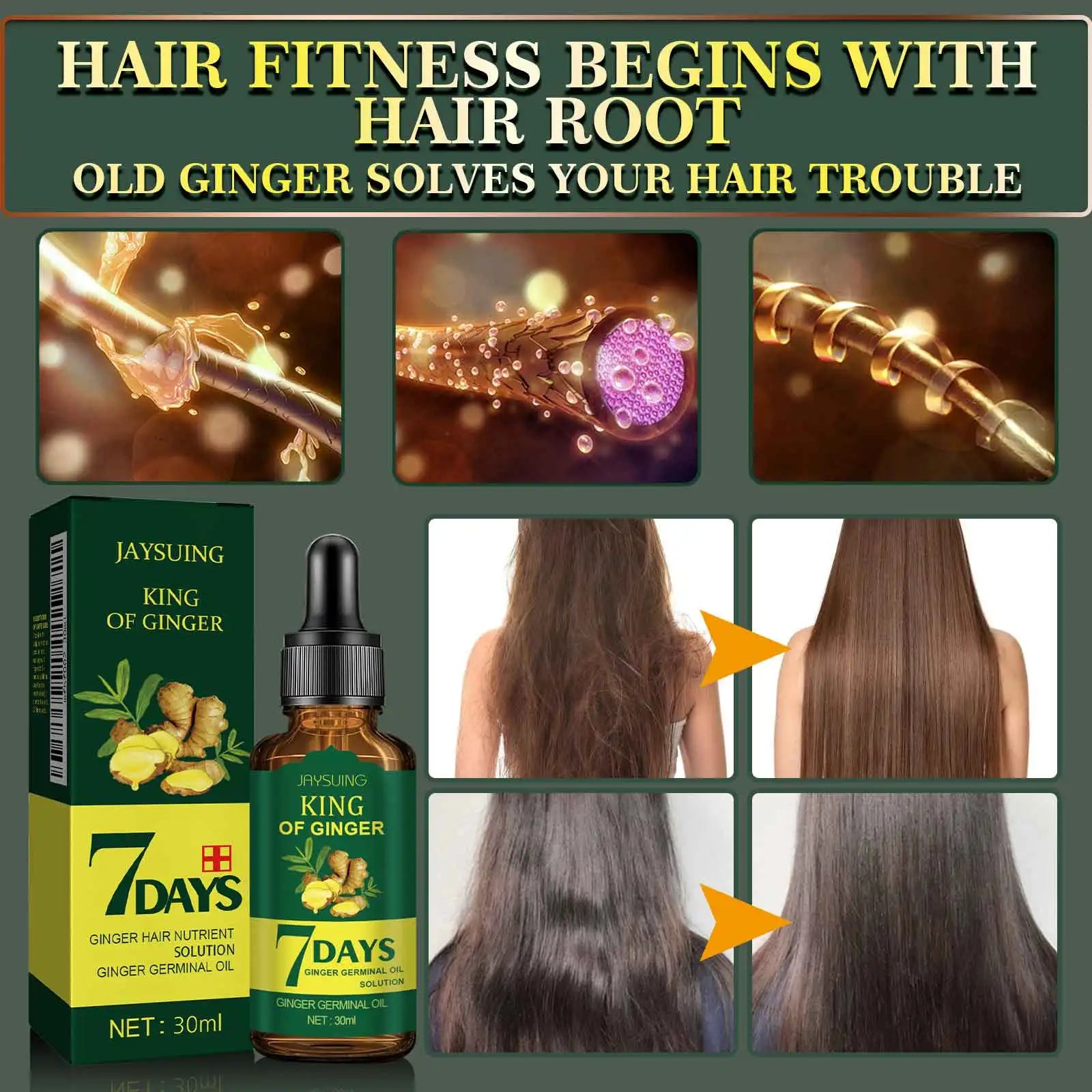 7 Day Ginger Hair Oil – Hair Growth, Anti Hair Fall & Strong Healthy Hair Solution