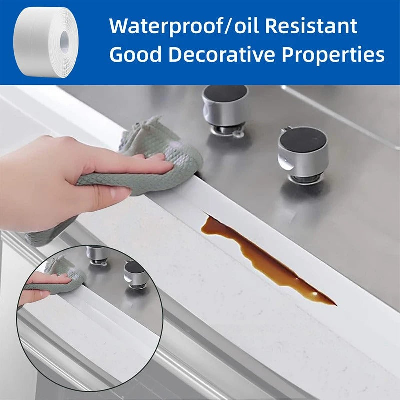 PVC Sealing Strip Tape – Waterproof Kitchen & Bathroom Gap Seal (Self-Adhesive)