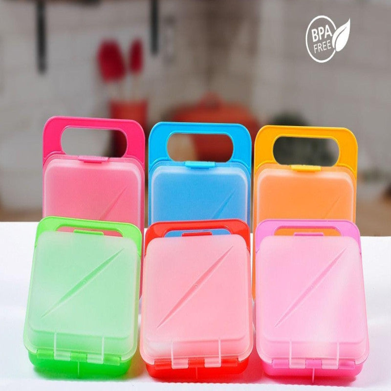 Pack of 2 Sandwich Lunch Box – Kids Triangle Lunch Box BPA-Free with Handle