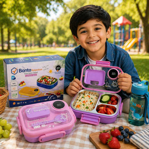 Banto Smart Temperature Stainless Steel Lunch Box – 800ML Leakproof Bento Lunch Box