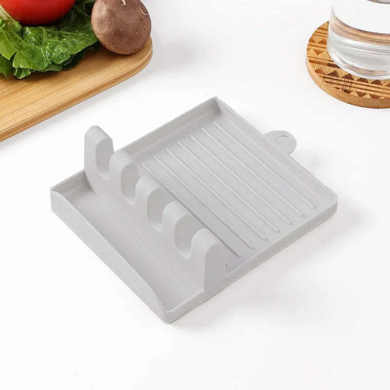 Pack of 2 Big Spoon Rest – Multi Slot Kitchen Utensil Holder | Heat Resistant Spoon & Brush Stand