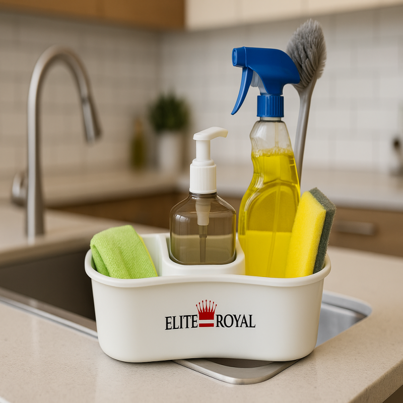 Active Cleaner Soap Pump Organizer – 2-in-1 Kitchen Sink Soap Dispenser with Sponge Holder