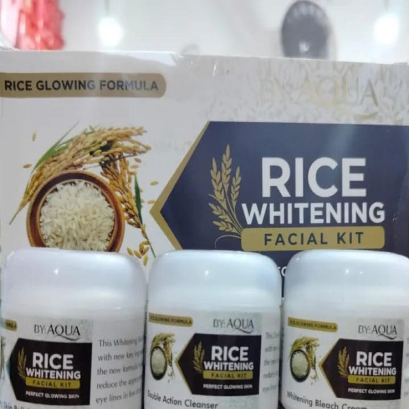 Aqua Rice Whitening Facial Kit – 6 Step Glow Facial Set | Brightening & Smooth Skin Care Kit