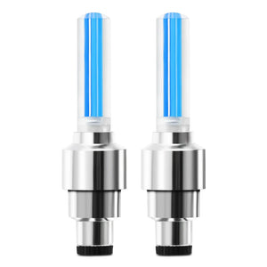 Pack of 4 Car Wheel LED Valve Lights – Blue Motion Sensor Tire Lights (Universal Fit)