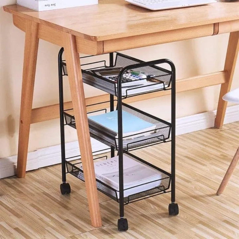 3 Tier Storage Trolley Rack – Rolling Organizer Shelf