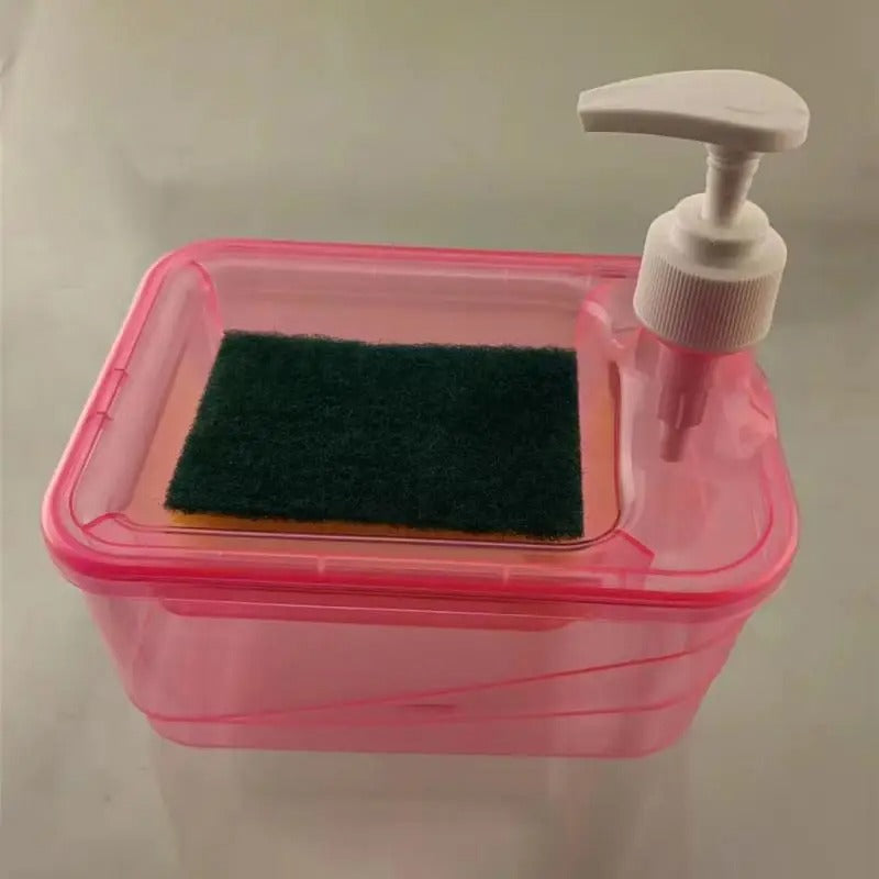 Square Soap Pump Dispenser with Sponge Holder – Kitchen Soap Organizer 💧