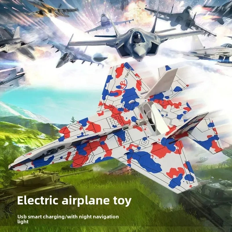 Electric Airplane Toy for Kids | LED Light Flying Glider Aircraft