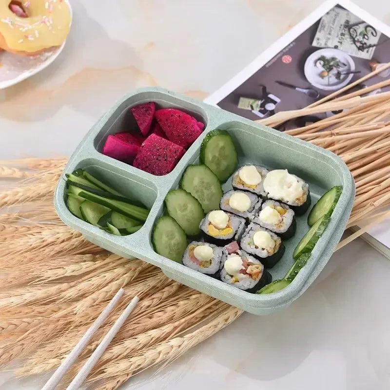 Pack of 2 Student Lunch Box (Small) – Compact 3 Compartment Lunch Box for Kids