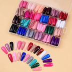 576pcs Artificial Nail Tips Set – Multi Color Long Nails Kit