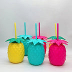 Pack of 2 Tango Fruit Tumbler – Pineapple Style Straw Cup (Cute Summer Drink Cup)