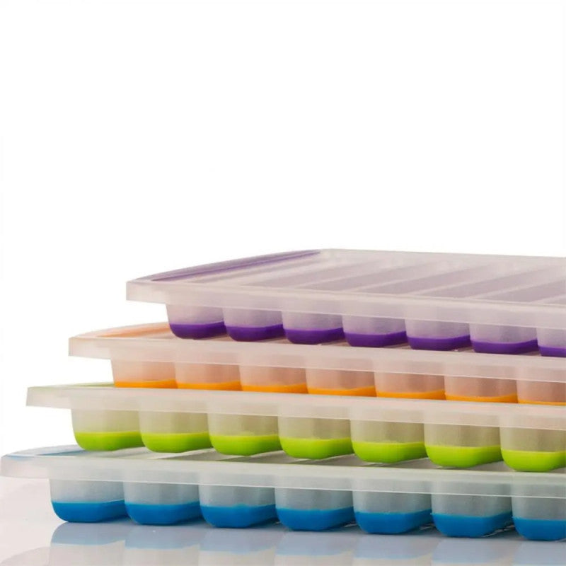 Pack of 2 Button Ice Cube Tray – Press Type Ice Mold | Easy Release Ice Cube Maker for Drinks