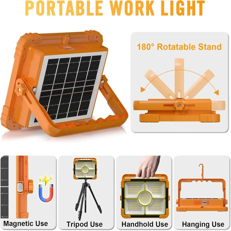 Murcy Portable Solar LED Light – Rechargeable Outdoor Flood Light | Waterproof Emergency Lamp