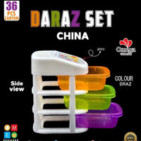 3 Pcs Rainbow Jewellery Organizer Box – Multi-Layer Storage Case