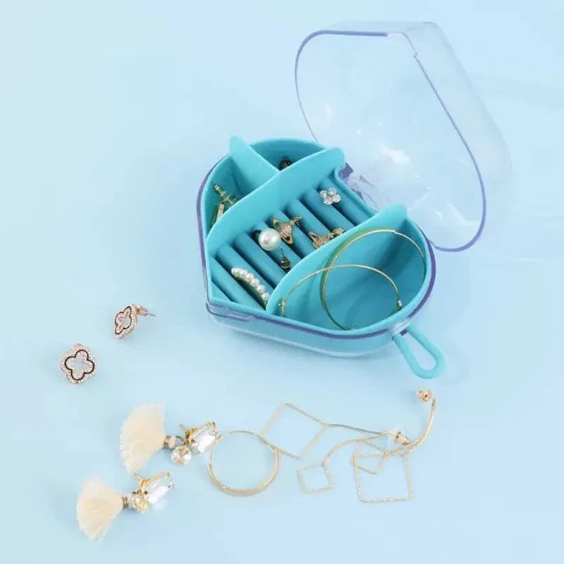 Premium Heart Shape Jewellery Organizer Box – Mini Travel Storage Case