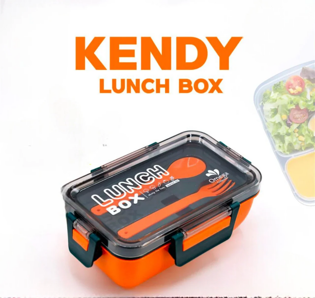 Kendy Lunch Box – Leakproof Lunch Box with Spoon & Fork | Crystal Clear Lid