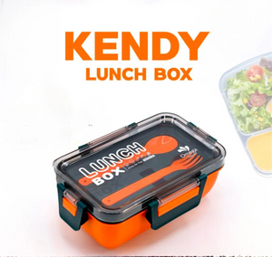Kendy Lunch Box – Leakproof Lunch Box with Spoon & Fork | Crystal Clear Lid