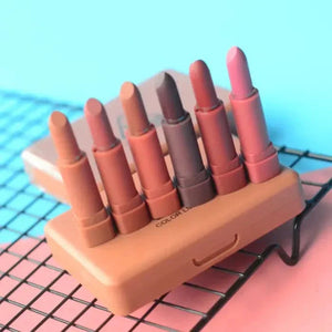 Heng Fang Mini Lipstick Set (6 Shades) – Matte Red & Nude Lipsticks Kit