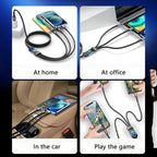 3-in-1 Fast Charging Cable 100W – Multi USB Cable with LED Display (Type-C, Lightning, Micro USB)