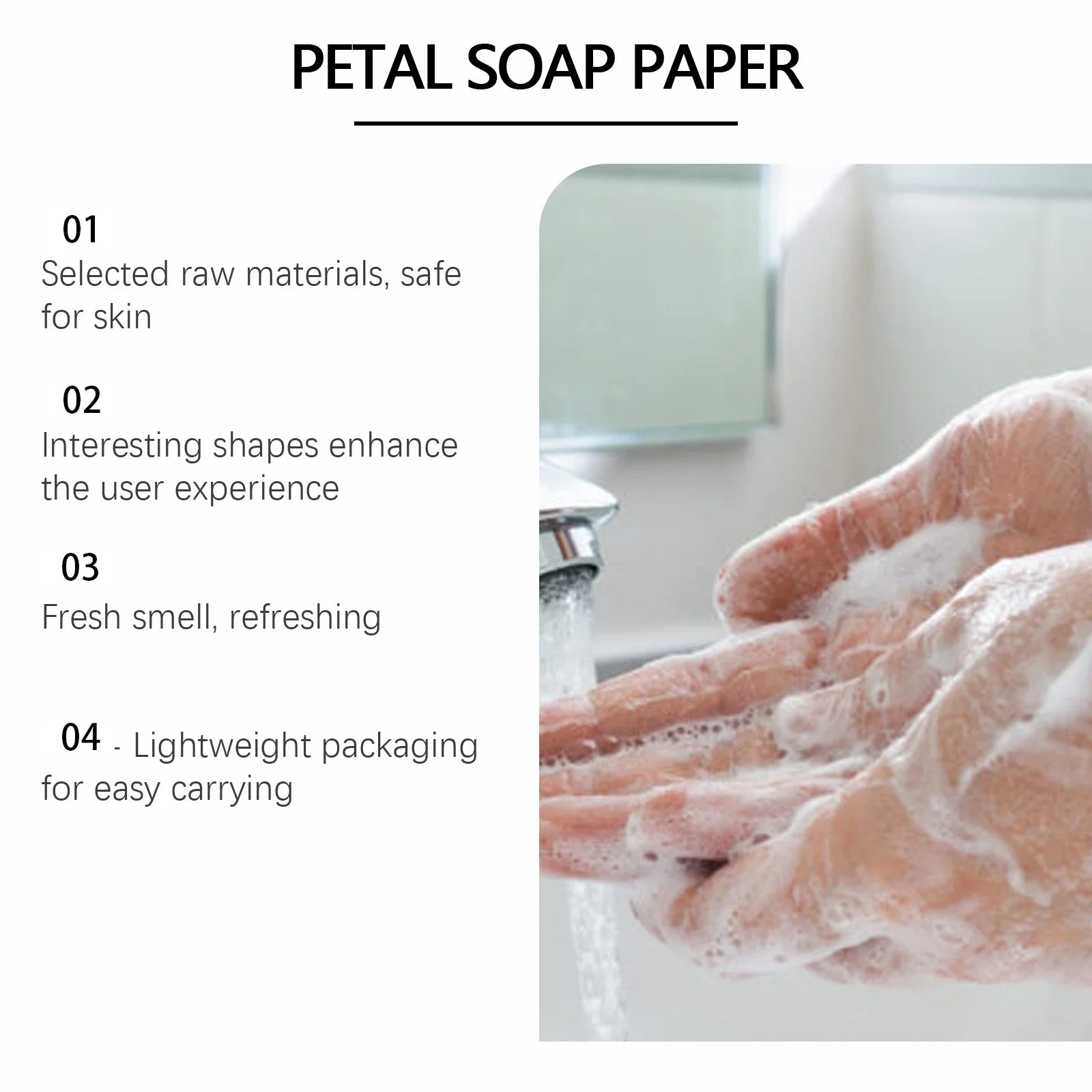 Pack of 3 Flower Paper Soap Sheets – Portable Travel Hand Wash Soap (Box Pack) 🌸