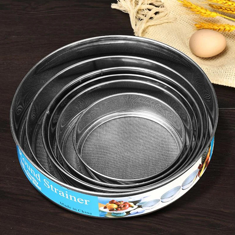 6 Pcs Fine Mesh Flour Sifter Set – Stainless Steel Baking Sieves