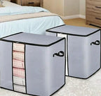 Pack of  3 Premium Grey Storage Bag – Large Capacity Clothes & Blanket Organizer