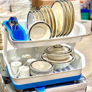 Kitchen Master Dish Drying Rack – Kitchen Organizer with Drain Tray & Cutlery Holder