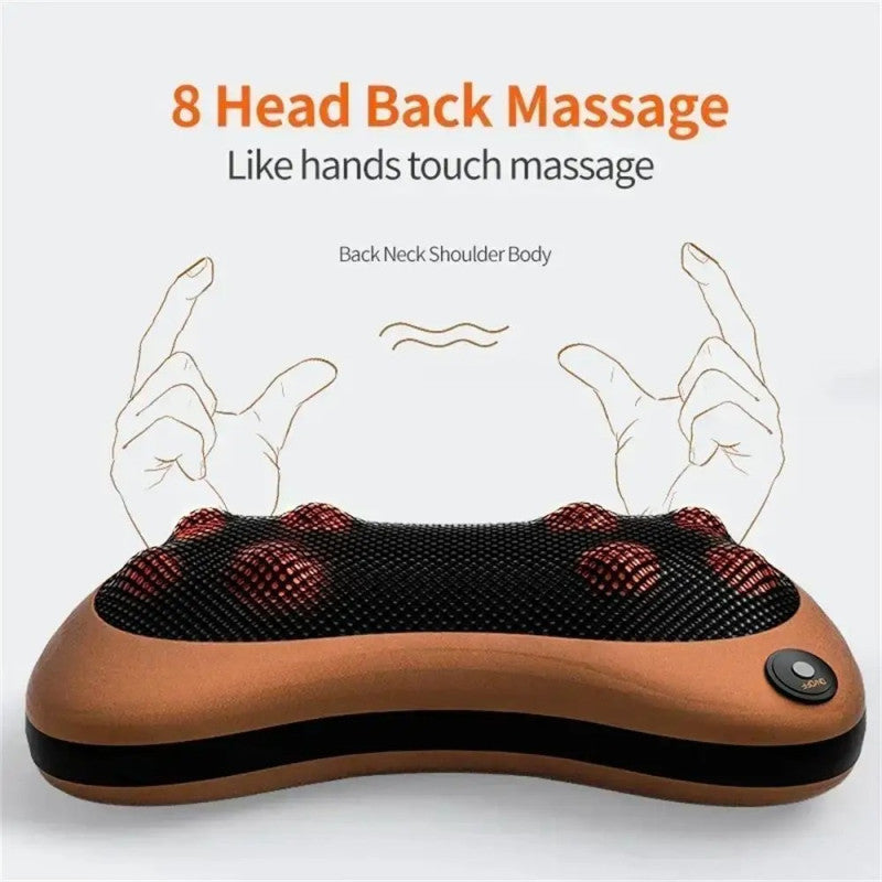 Shiatsu Car Pillow Massager – Electric Neck & Back Massager with Heat | Relaxation Cushion