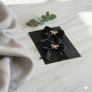 Pack of 4 Bow Hair Clips with Stone – Stylish Girls Hair Accessories