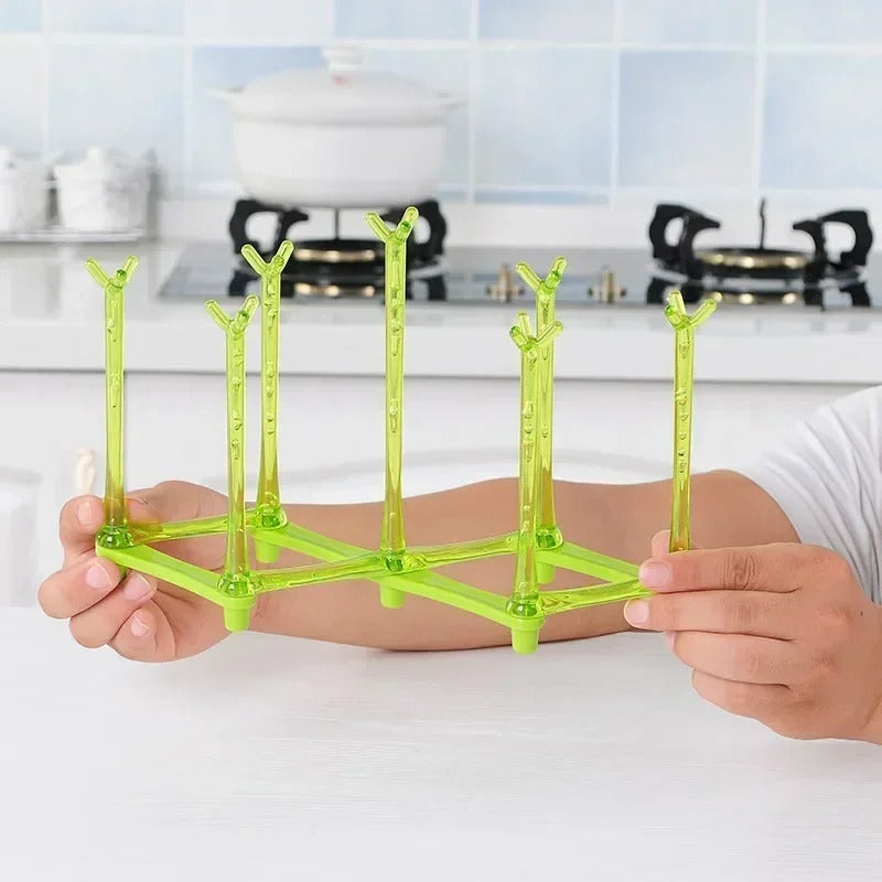 Glass Drying Stand – Plastic Cup Holder Rack | Kitchen Glass Organizer & Drain Stand