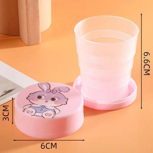 Pack of 2 Magic Glass – Collapsible Foldable Kids Cup with Lid (Portable & Cute Design)