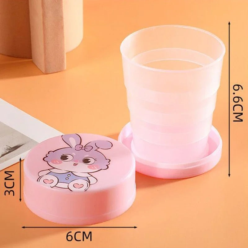 Pack of 2 Magic Glass – Collapsible Foldable Kids Cup with Lid (Portable & Cute Design)