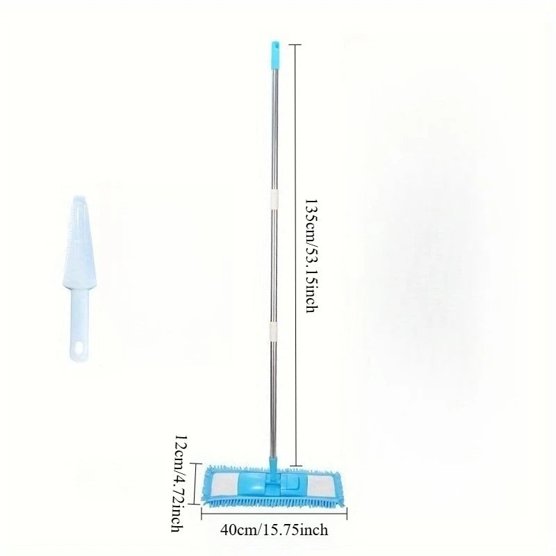 Chenille Flat Mop – 360° Floor Cleaning Mop with Microfiber Head & Adjustable Handle