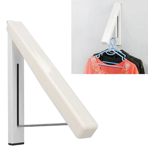 Mini Foldable Cloth Rack (Metal) – Wall Mounted Clothes Hanger Organizer