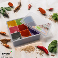 9 Grid Spice Box – Rainbow Masala Organizer with Lid (Kitchen Storage Box)