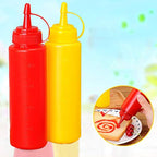 Ketchup Red & Yellow Squeeze Bottles (Pack of 2) – Leakproof Sauce Dispenser Set
