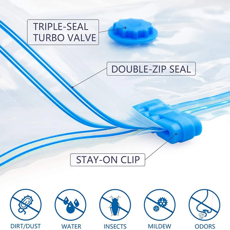 Vacuum Storage Bags with Hand Pump (10 Pack 50x70cm) – Space Saving Compression Bags