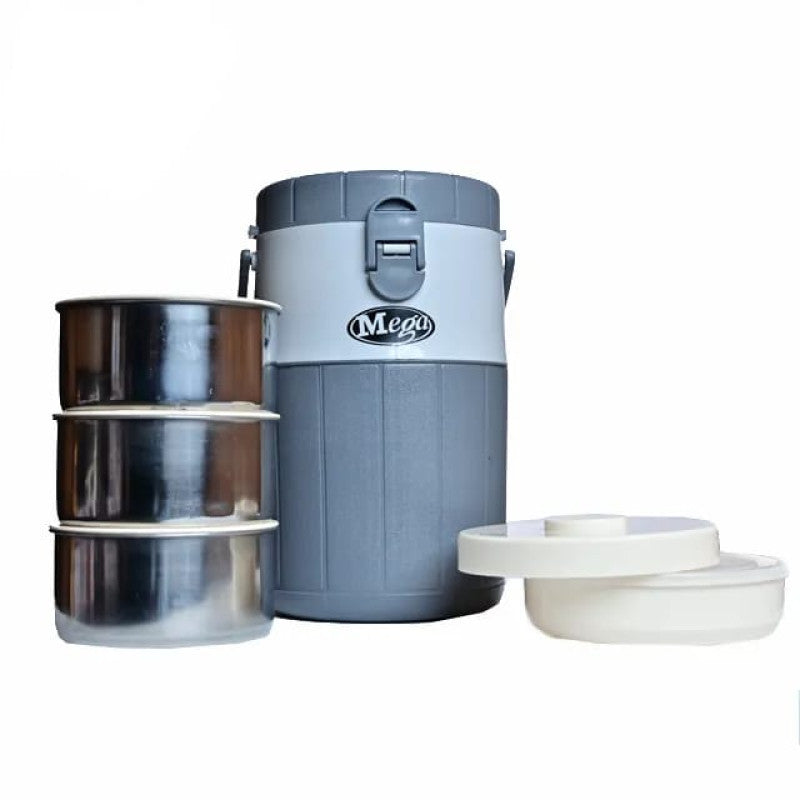 Mega Lunch Carrier 900ml – Insulated Tiffin Box with 3 Stainless Steel Bowls