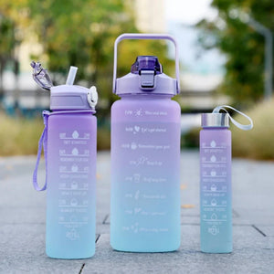 3PCS Water Bottle Set – Motivational Gradient Bottles