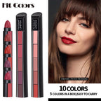 5 in 1 Lipstick Palette – Multi Shade Matte Lipstick Stick | Long Lasting Travel Friendly Lip Colors