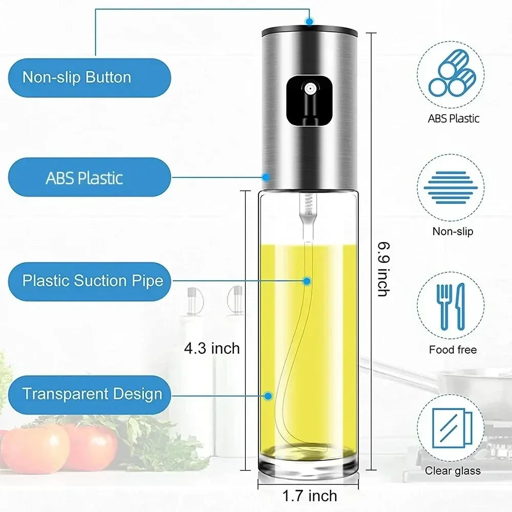 Oil Spray Bottle – Refillable Cooking Oil Sprayer | Kitchen BBQ Olive Oil Dispenser