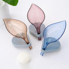 Pack of 2 Soap Leaf Holder – Self Draining Leaf Soap Dish with Suction Base | Bathroom Sink Organizer