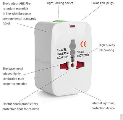 Universal Travel Adapter with USB Charging Ports – Worldwide Plug Converter | Fast Charging Multi Plug