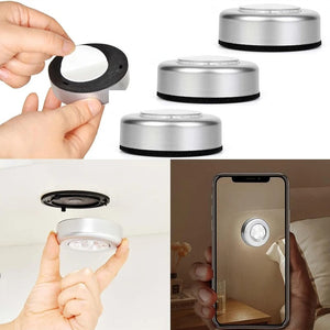Pack of 3 LED Touch Cabinet Light – Wireless Stick On Light | Battery Operated Night Light for Kitchen, Wardrobe & Stairs