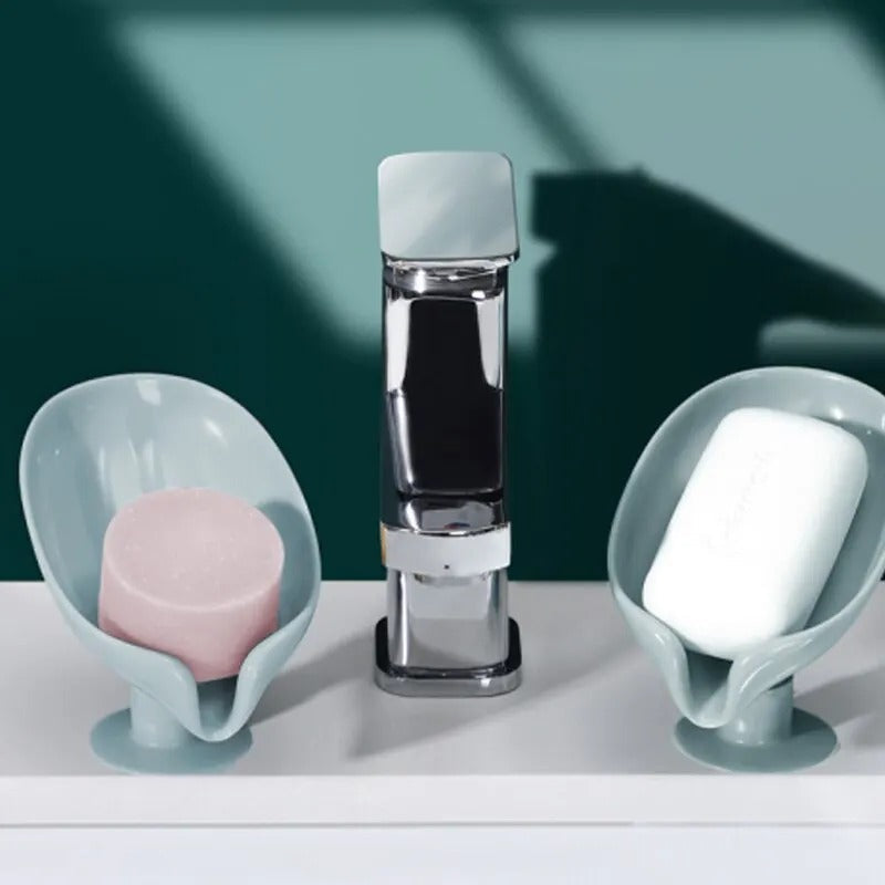 Buy 1 Get 1 Free Hydraulic Soap Holder – Self Draining Lotus Leaf Soap Dish with Suction Base