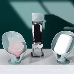 Buy 1 Get 1 Free Hydraulic Soap Holder – Self Draining Lotus Leaf Soap Dish with Suction Base