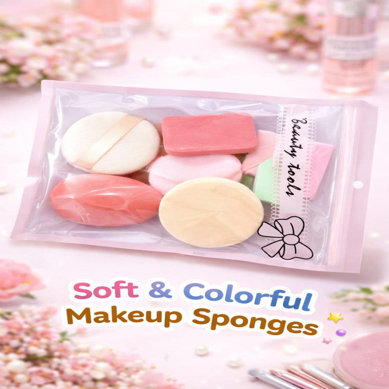 Kids Beauty Puff Set (Pack of 11) – Soft Makeup Sponges Kit for Foundation, Powder & Blush