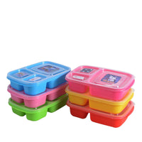 Pack of 2 Student Lunch Box (Big) – Large Capacity 3 Compartment Lunch Box for School