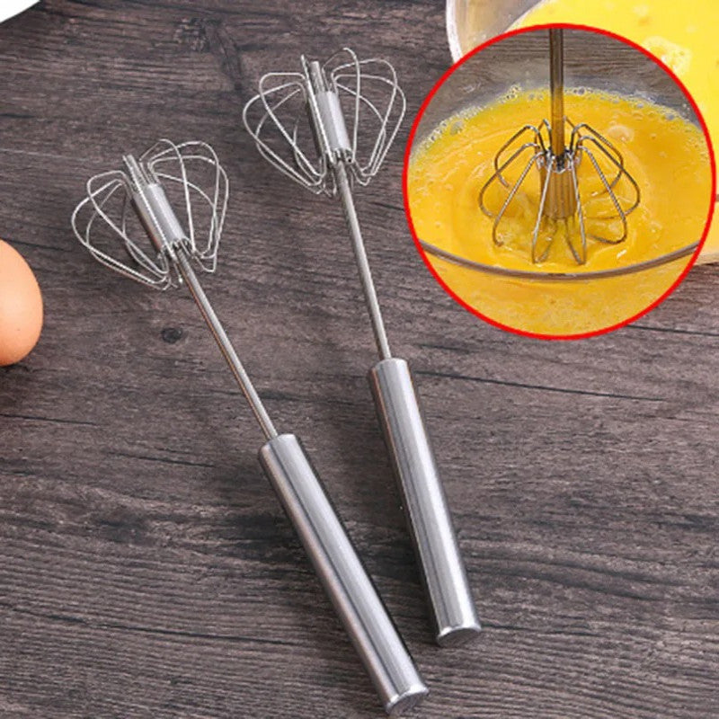 Manual Egg Beater – Stainless Steel Hand Whisk | Semi Automatic Push Whisk for Eggs, Cream & Batter